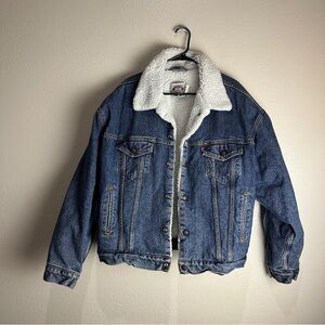 Vintage Levis Denim Sherpa Jacket 1850 Size XL